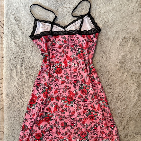 Pink Black Hearts Love Valentine’s Day Chemise Slip Teddy Medium - Picture 5 of 6